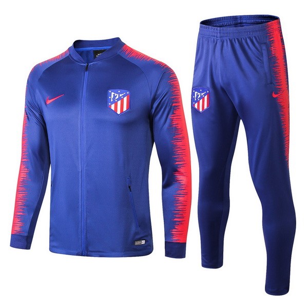 Trainingsanzug Kinder Atletico Madrid 2018-19 Blau Rote Fussballtrikots Günstig